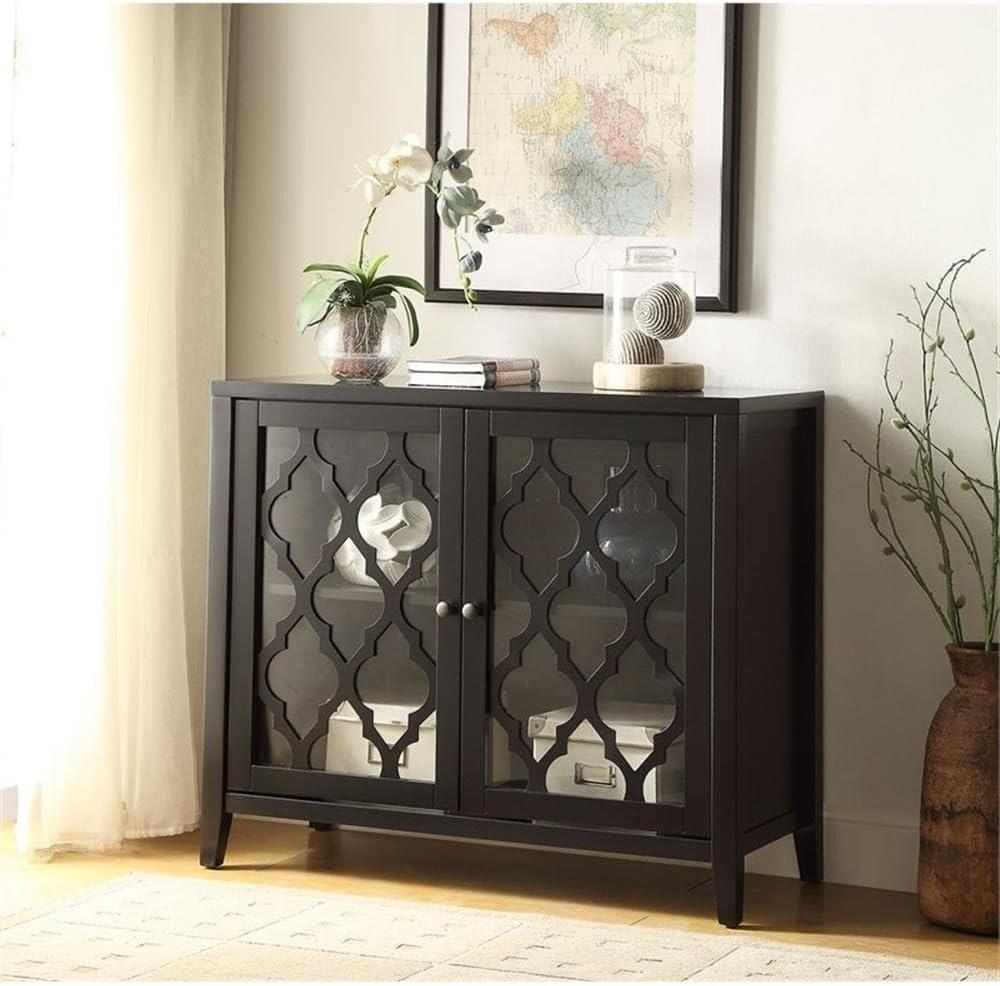 ACME Ceara Storage Console Table with Door in Black