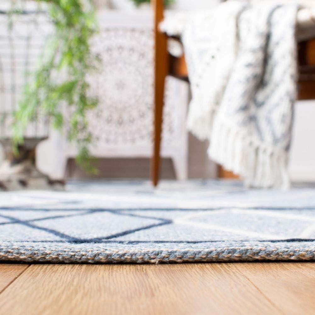 Striped Kilim STK510 Hand Woven Area Rug - Light Blue/Ivory - 3'x5' - Safavieh.