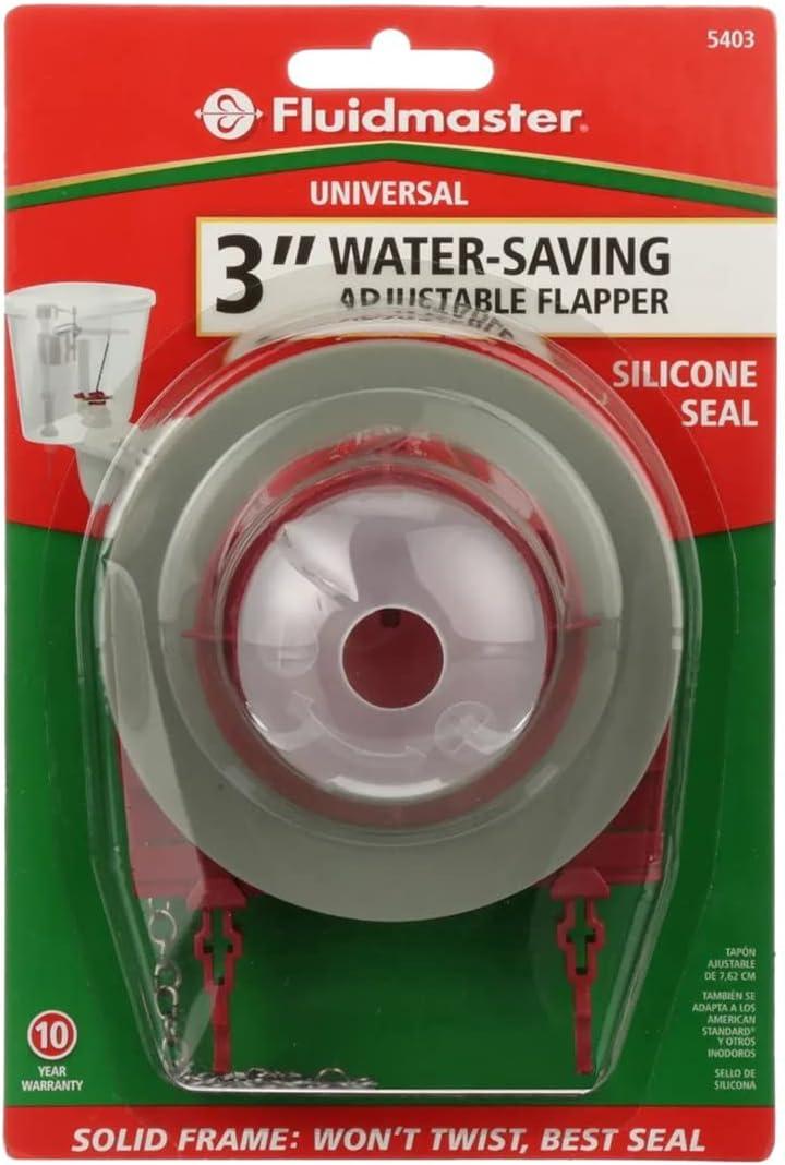 Fluidmaster 5403P4 Adjustable Water-Saving Long Life 3 inch Toilet Flapper