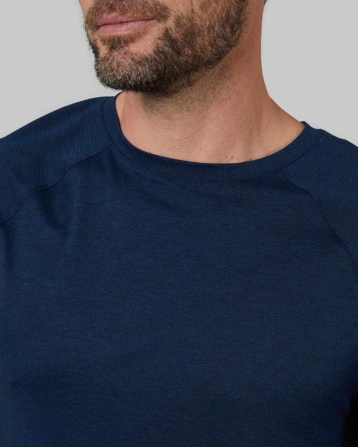 Men's XL Navy Space Dye Quick Dry Running T-Shirt