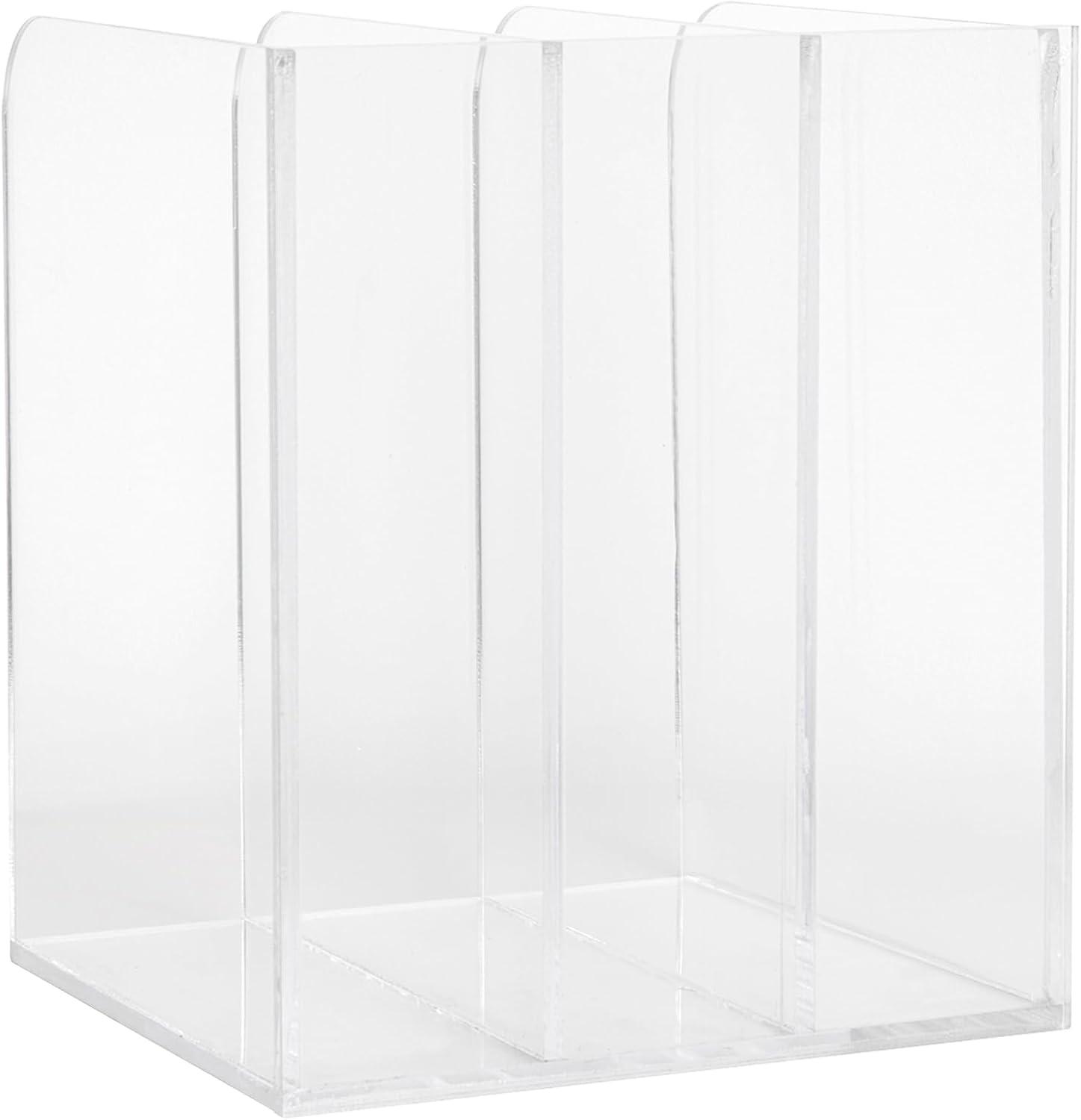 Thomas Martha Stewart Acrylic 3 Section File Holder Office Desktop Organizer with Anti-Slip Feet