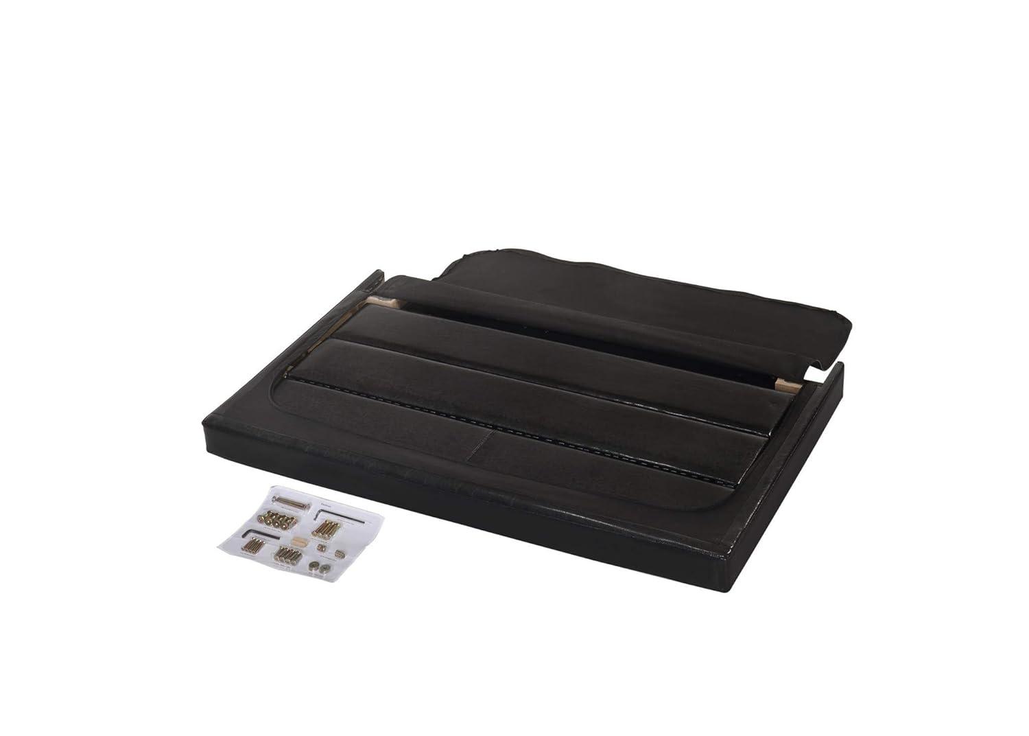 Crown Mark Erin Faux Leather Bed, Black, Twin