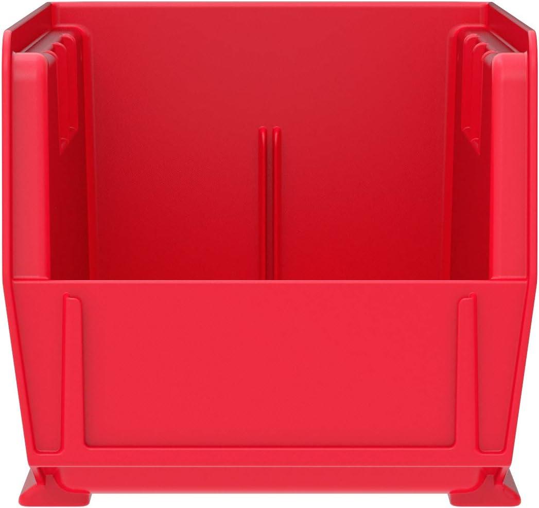 Akro-Mils Stackable Storage Bins, AkroBins Stacking Organizer, 11"x5"x5", Red, 12-Pack