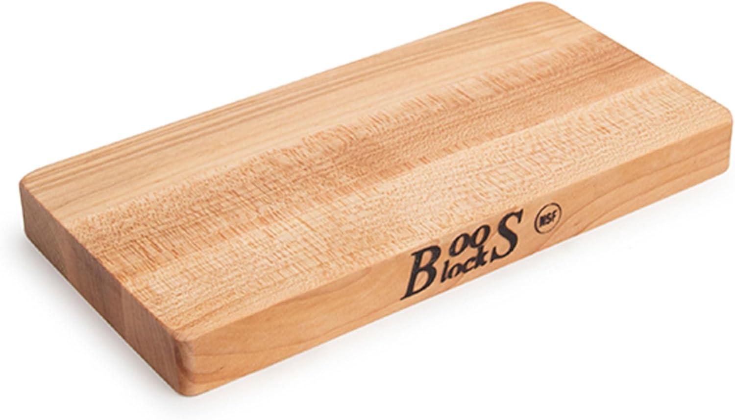 John Boos Small Chop-N-Slice Maple Wood Cutting Board for Kitchen, Reversible Edge Grain Square Butcher Boos Block