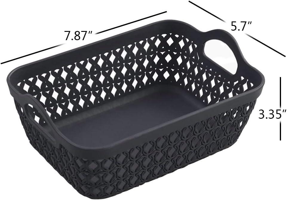 Mini Grey Plastic Storage Basket Tray Set, 12-Pack