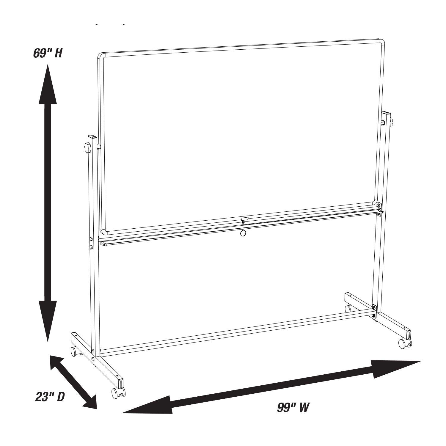 Inbox Zero Mobile Double Sided Magnetic Whiteboards - Multiple Sizes