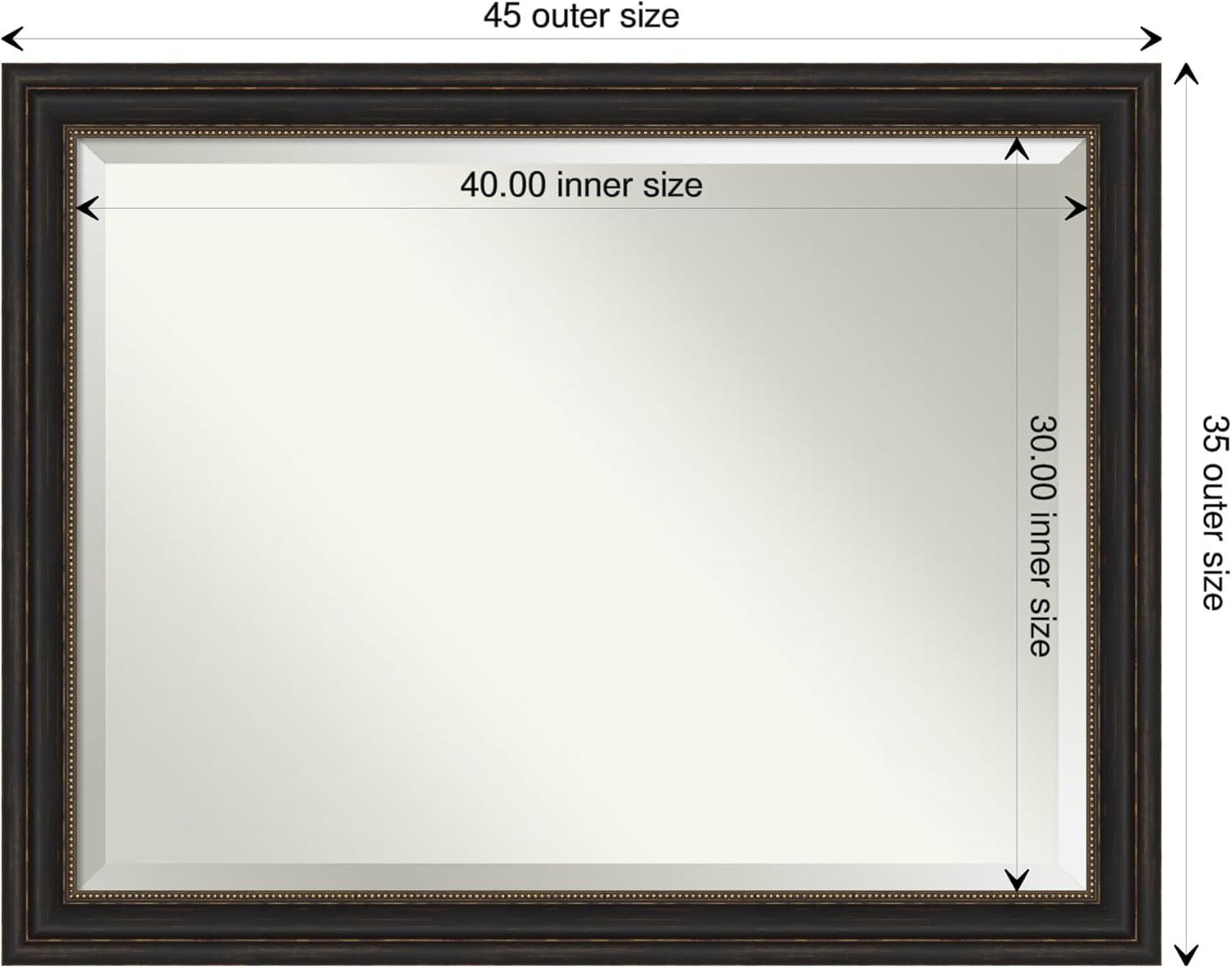 Accent Bronze Beveled Rectangular Bathroom Vanity Mirror