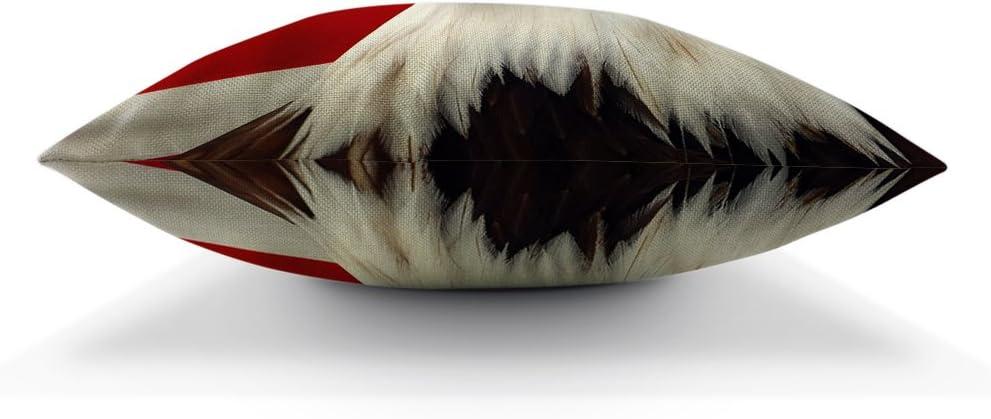 Patriotic Eagle and American Flag Cotton Linen Throw Pillow