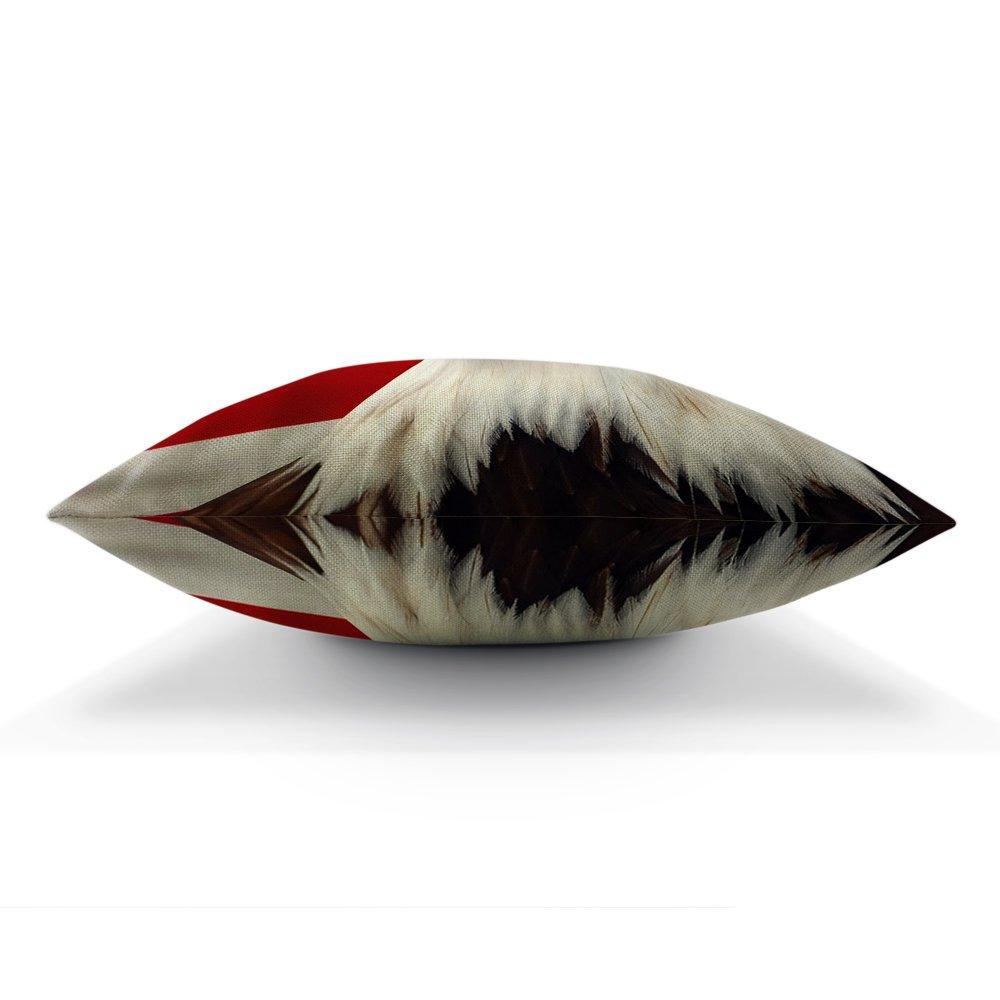 Patriotic Eagle and American Flag Cotton Linen Throw Pillow