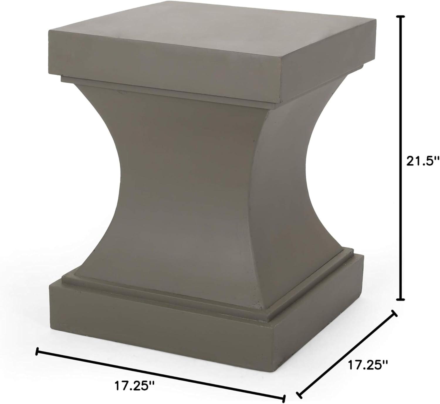 Light Gray Modern Lightweight Concrete Outdoor Side Table