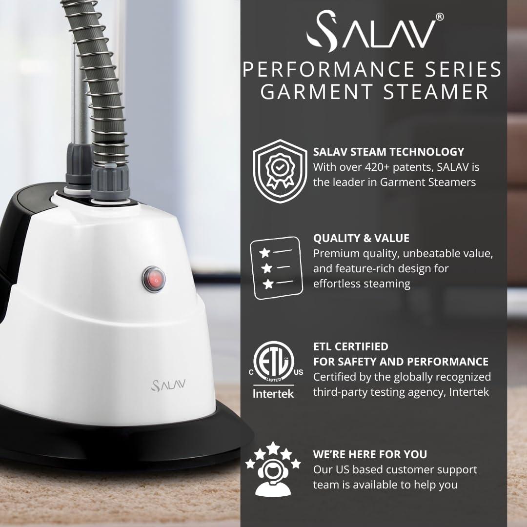 Salav Performance Series Single-Bar Garment Steamer with 360-Swivel Folding Adjustable Hanger & Reviews | Wayfair