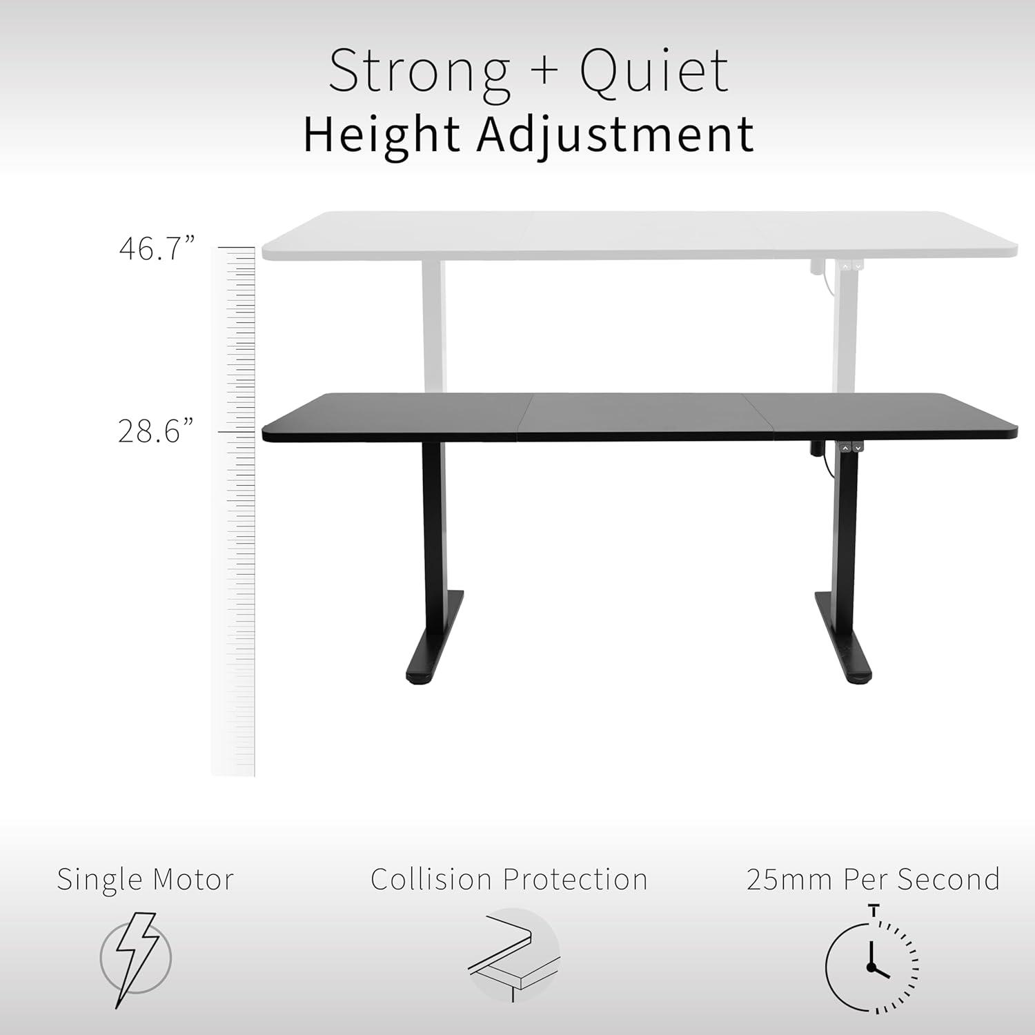 71" x 30" Electric Desk with 2 Button Controller DESK-KIT-0B7B Series