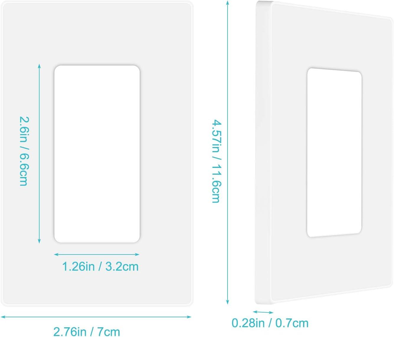 White Screwless 1-Gang Polycarbonate Wall Plate, 20 Pack