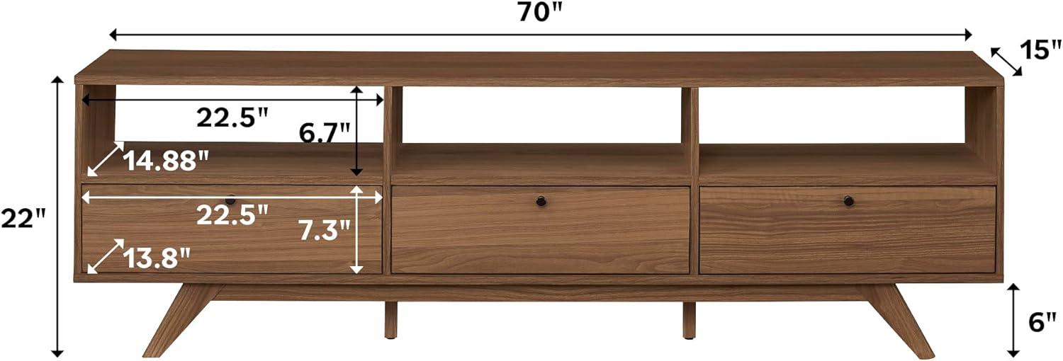 Walker Edison Mid-Century Modern Storage TV Stand for TVs up to 80”, Mocha