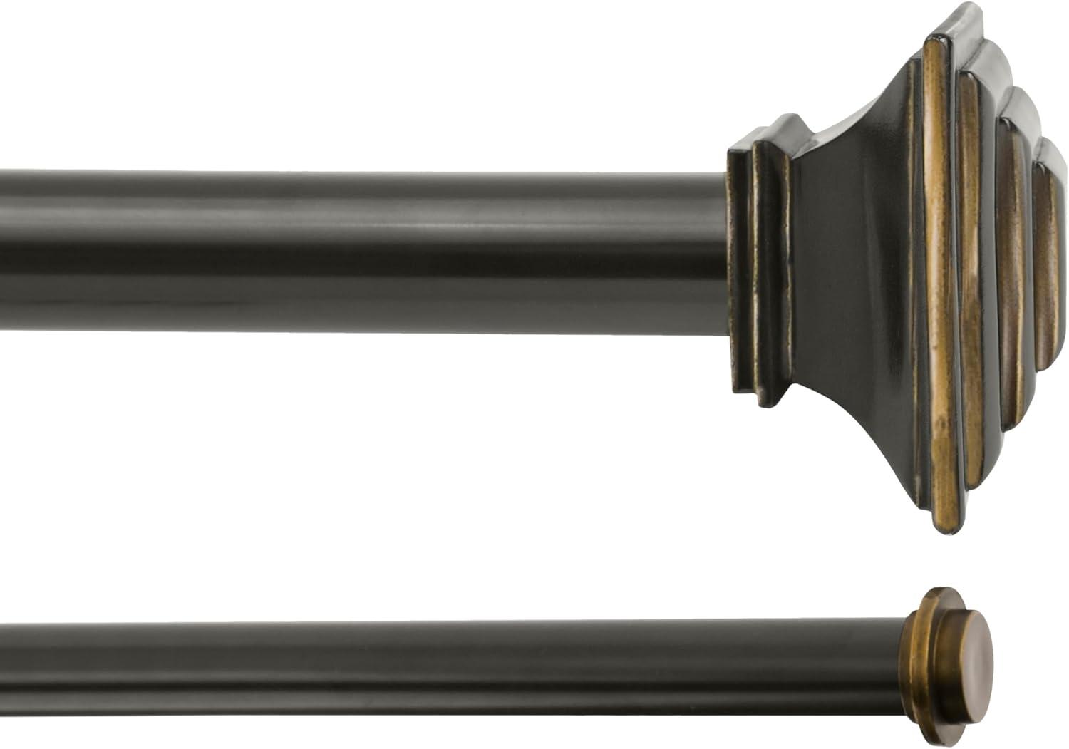 Mission Double 1" Steel Adjustable Double Curtain Rod