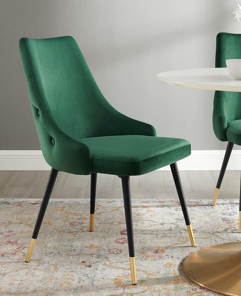 Modway Adorn 17.5" Tufted Performance Velvet Dining Side Chair in Green