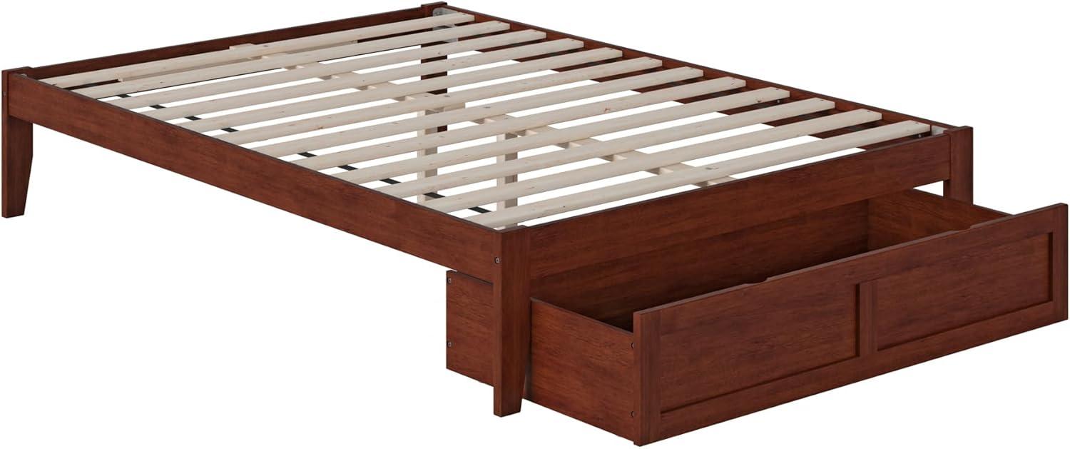 Colorado Full Bed with Foot Drawer in Walnut with USB Turbo Charger