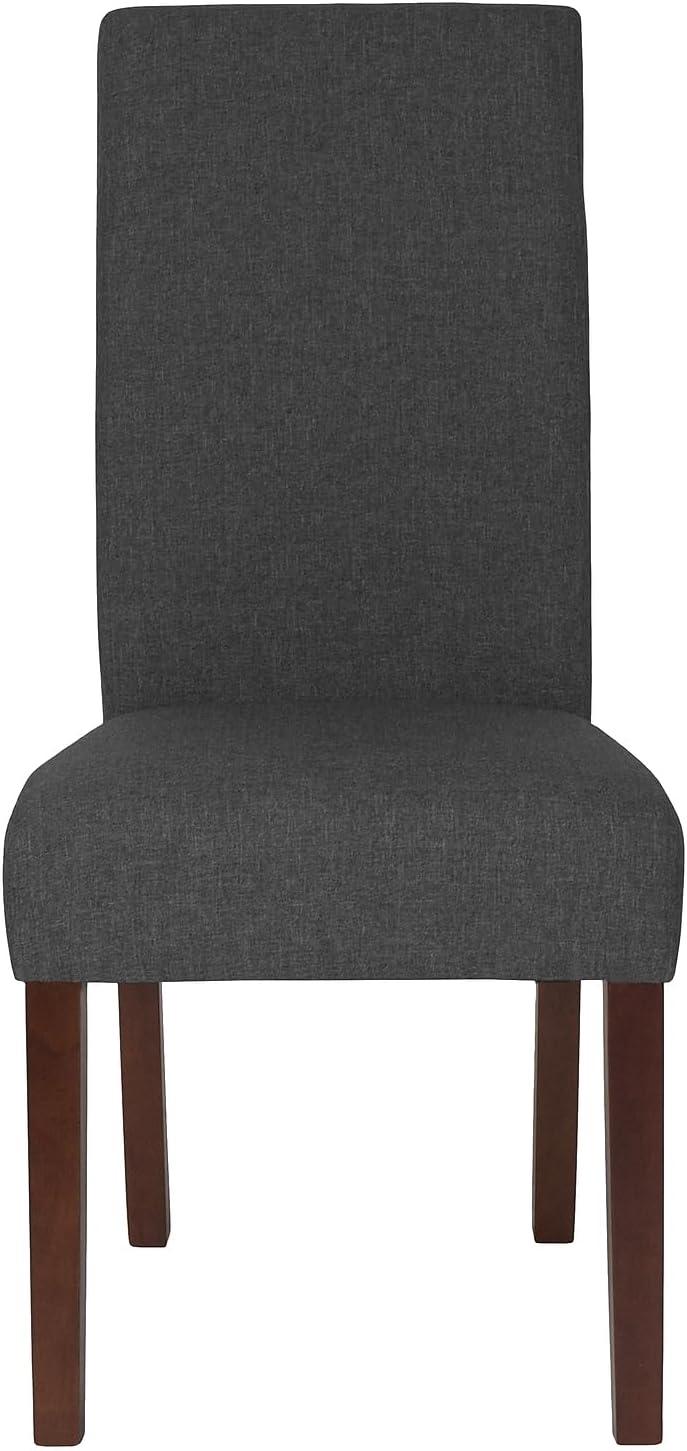 Flash Furniture Greenwich Series Gray Fabric Upholstered Panel Back Mid-Century Parsons Dining Chair