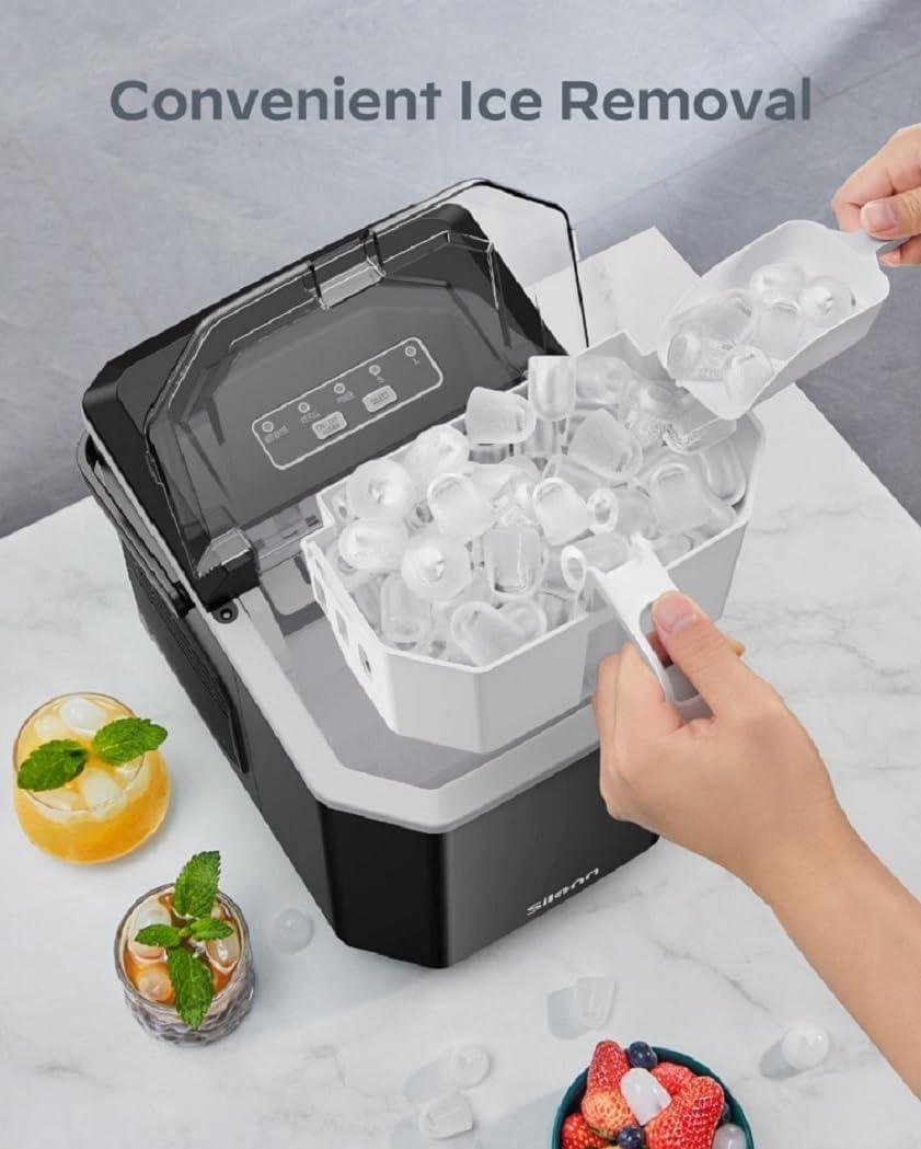 Silonn Bullet Ice Maker Countertop, Portable Ice Machine with Carry Handle, Self-Cleaning function, 9 Cubes in 6 Mins, Ideal for Home, Kitchen, Camping, Euhomy, Ecozy, Cowsar small appliances