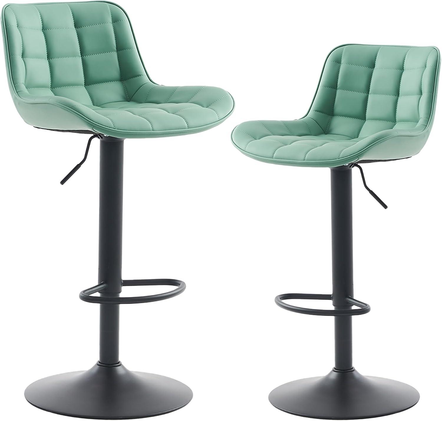 Kidol & Shellder Green Bar Stools Set of 2 Modern Kitchen Island Barstool