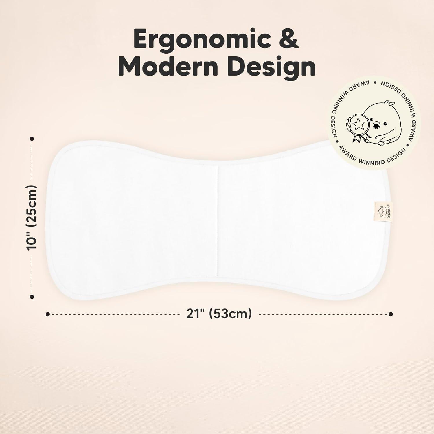 KeaBabies 5pk Urban Baby Burp Cloths, Organic Burping Cloth for Babies, Burp Rags for Baby Girls, Boys (Soft White)