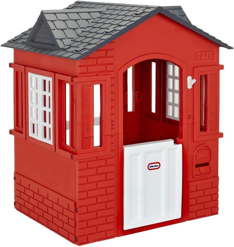 Red Plastic Cottage Playhouse with Working Door and Windows