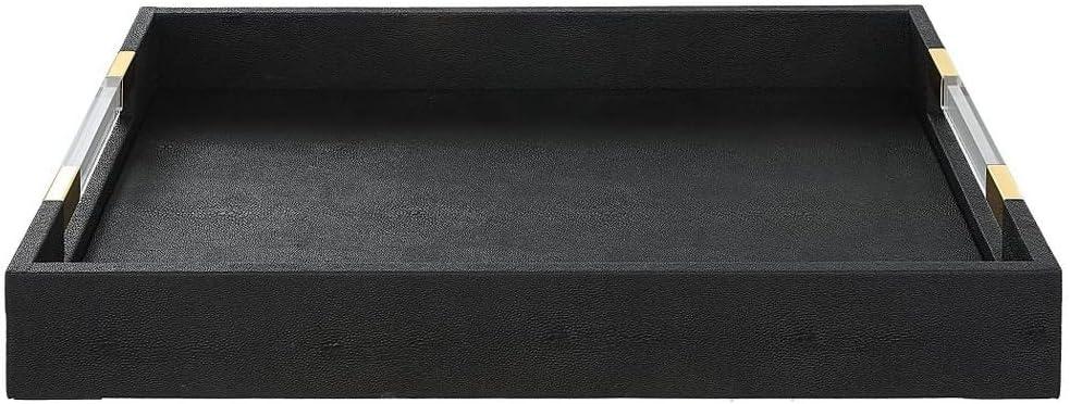 Uttermost Wessex Black Faux Shagreen Rectangular Tray