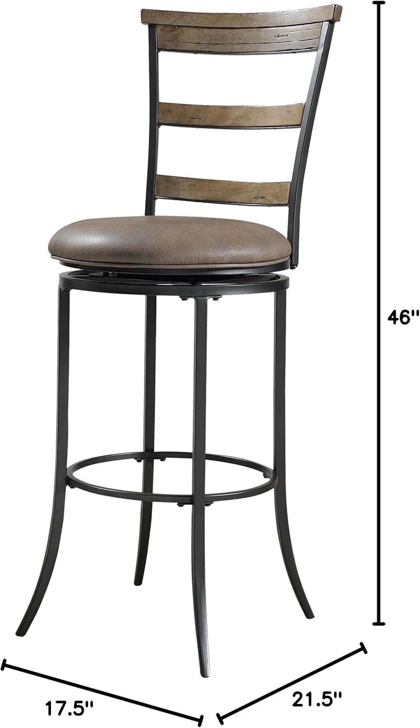 Hillsdale Charleston 46" Metal Contemporary Bar Stool in Gray