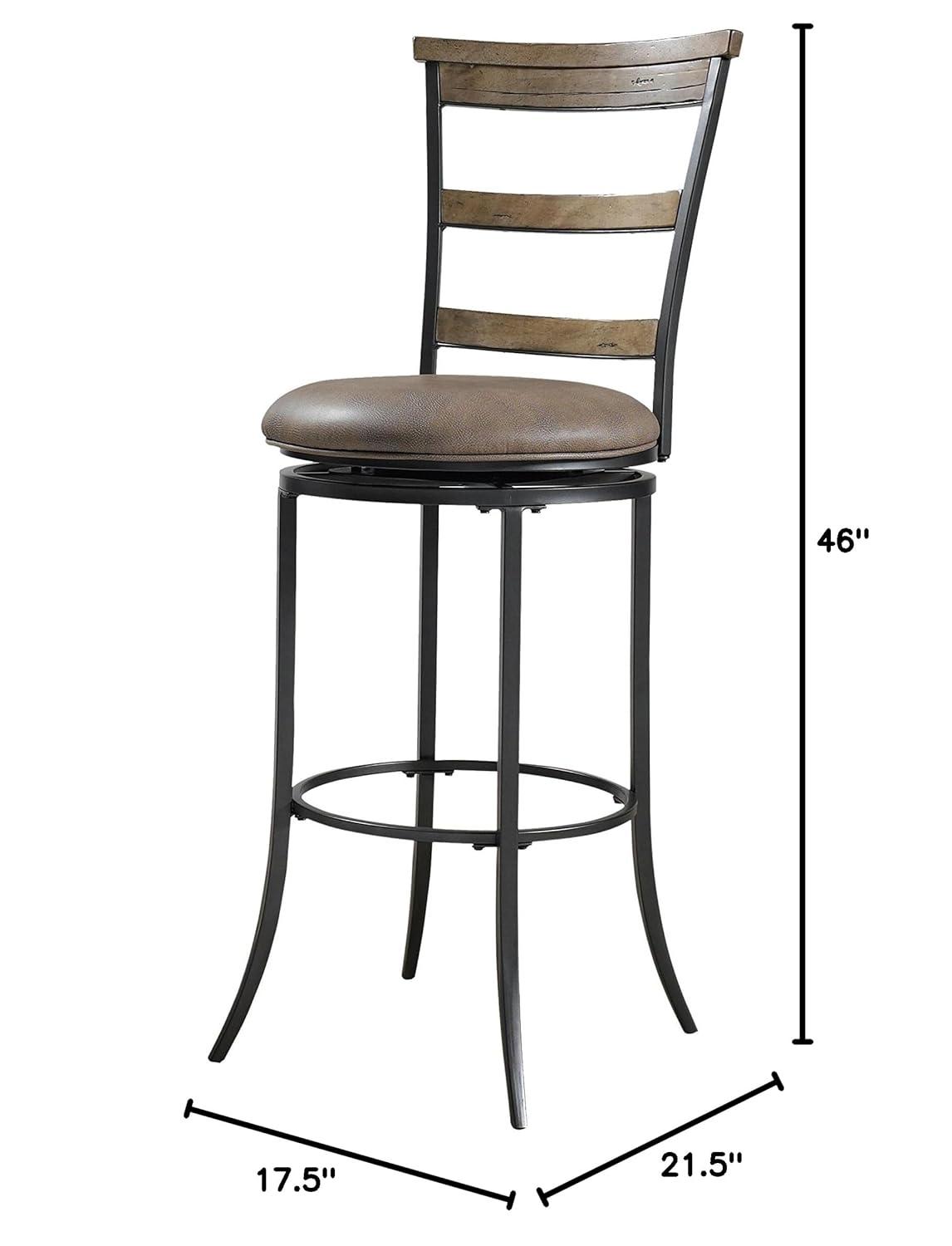 Hillsdale Charleston 46" Metal Contemporary Bar Stool in Gray