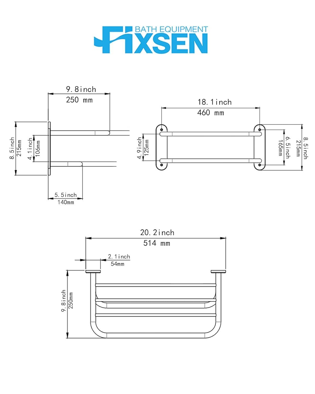BATH EQUIPMENT FIXSEN 2 Wall Towel Rack YJJ001-C