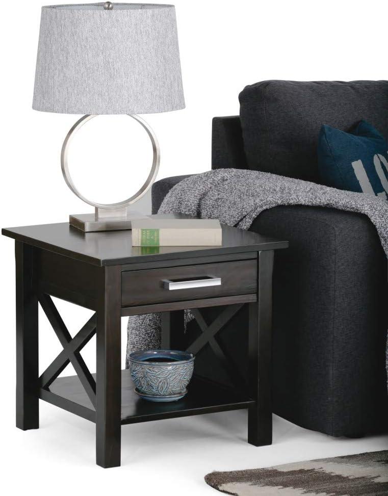 Simpli Home Kitchener 21"W Solid Mango Wood Square End Table with Storage Drawer