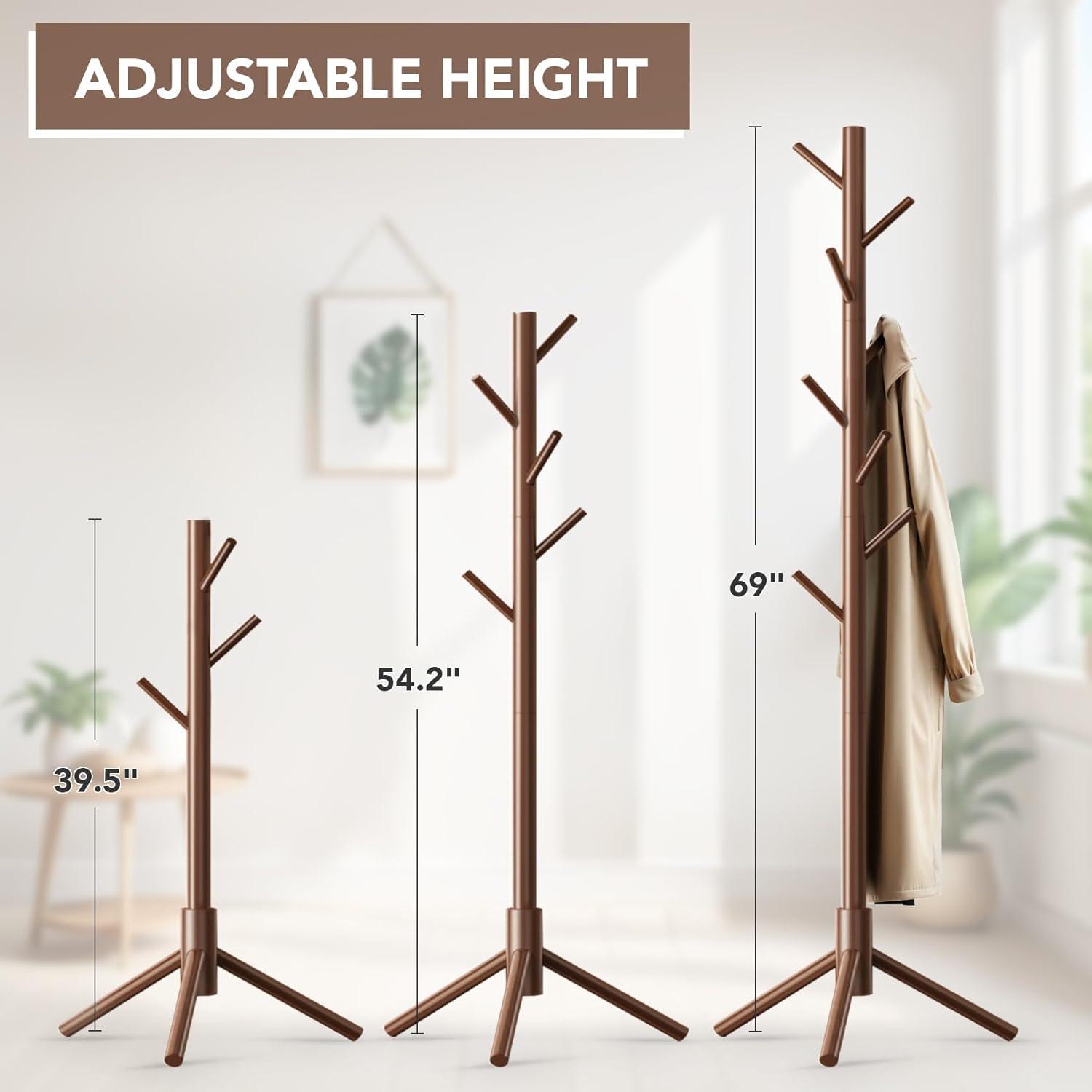 Wooden Tree Coat Rack Stand