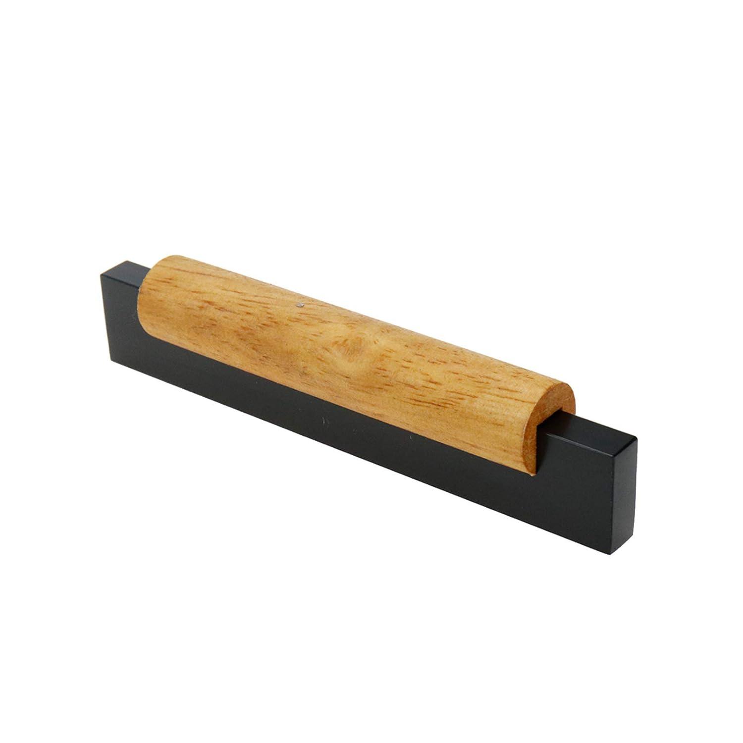 Mcredy Cabinet Handles 3.78 Inch Hole Centers Black Wooden Dresser Drawer Pulls Cbinet Hardware for Close Wardrobes Kitchen Handles Hardware, 2 Packs