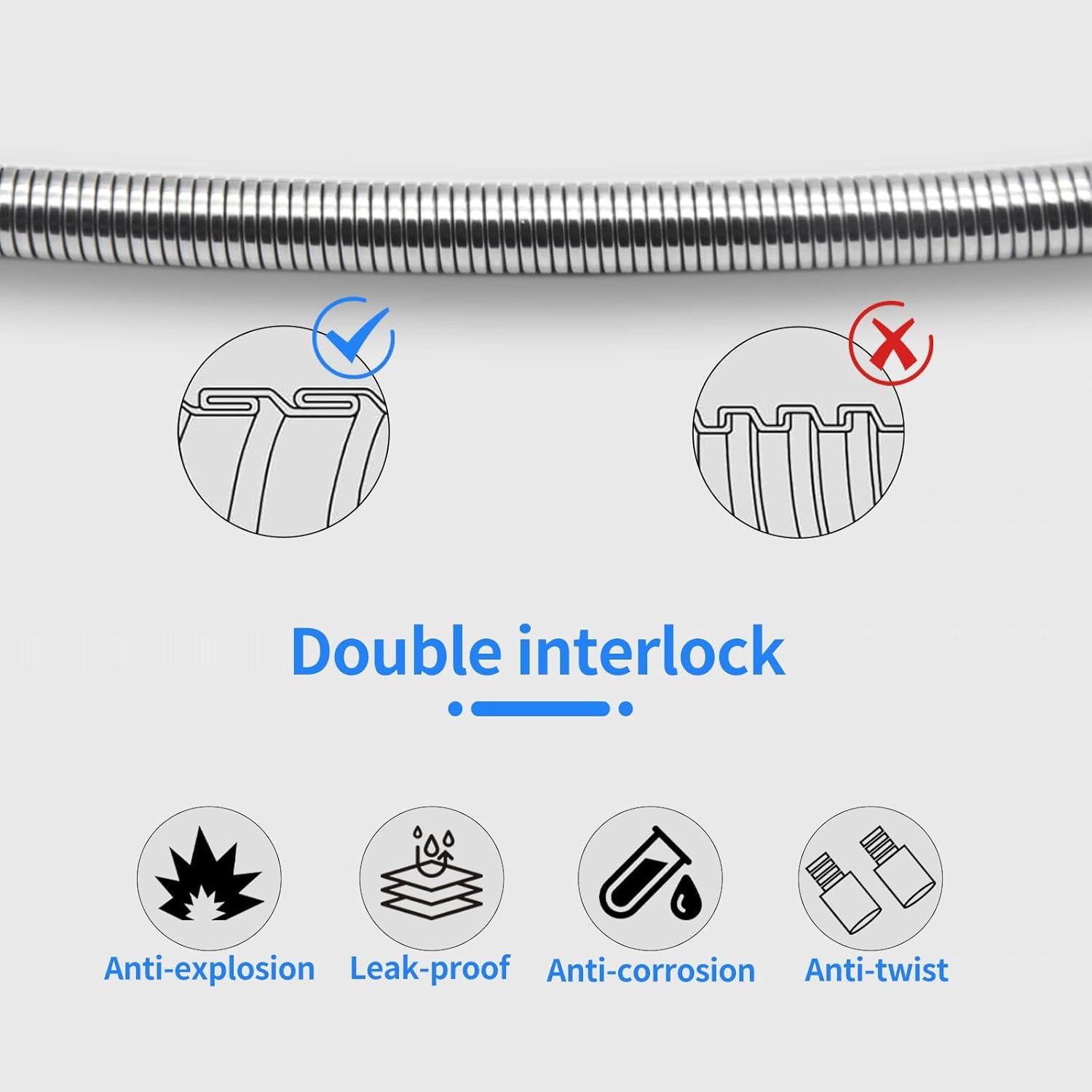 71 In. Modern Flexible Handheld Shower Hose Replacement For Bathing Toilet Cleaning Pet With Brass Fitting In Chrome