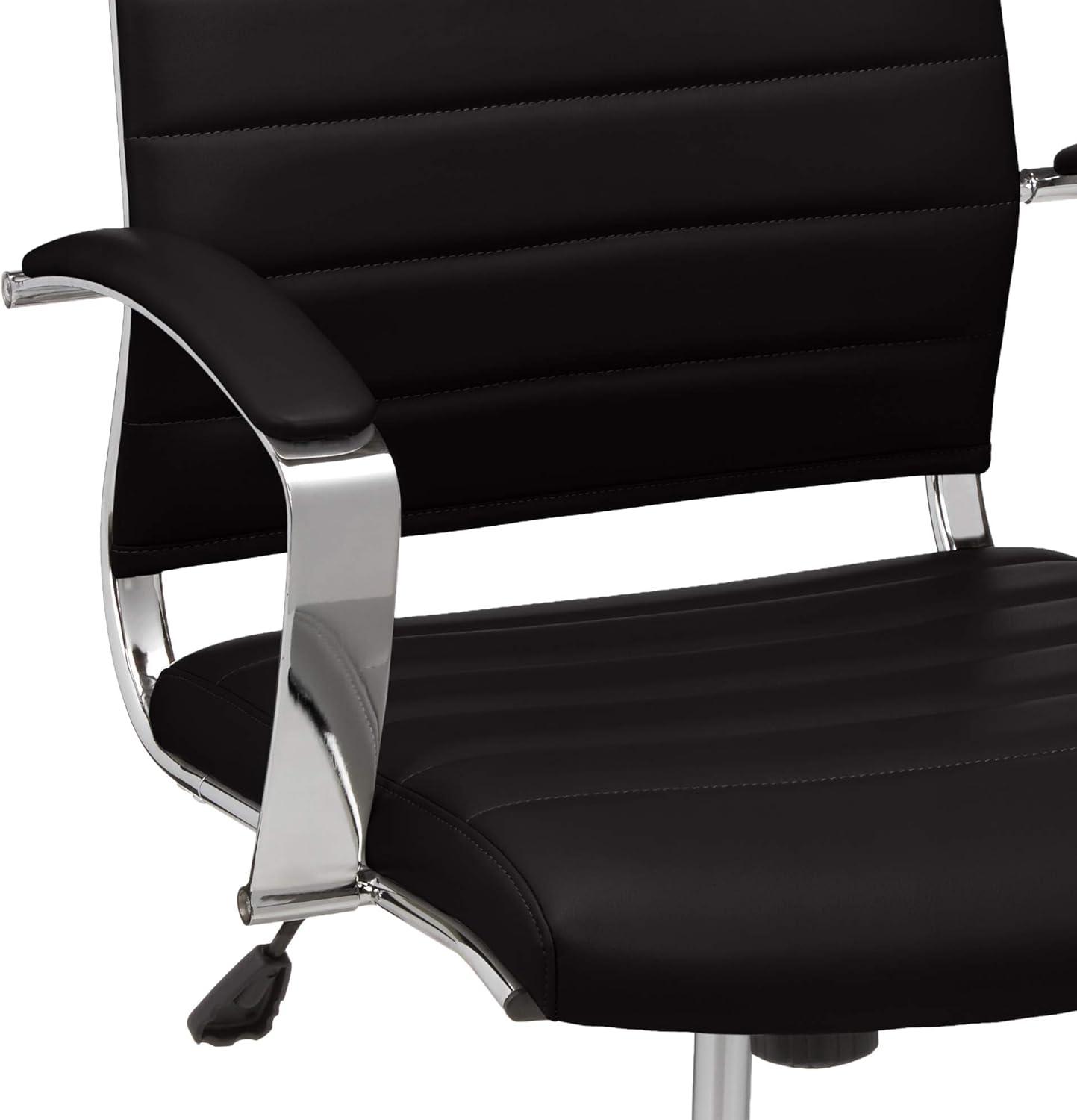 Black High-Back Faux Leather Executive Swivel Chair