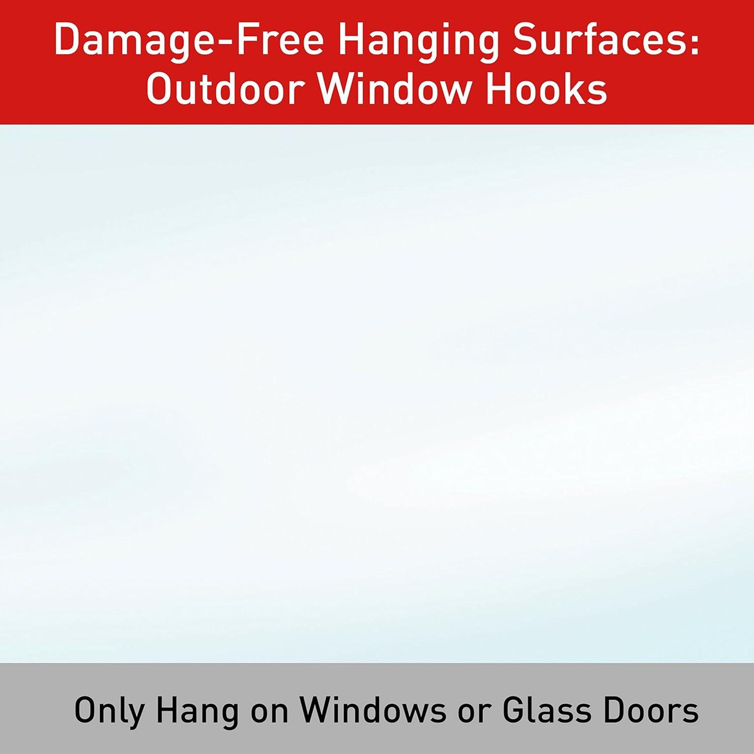 Large Clear Outdoor Window Hook with Adhesive Strips