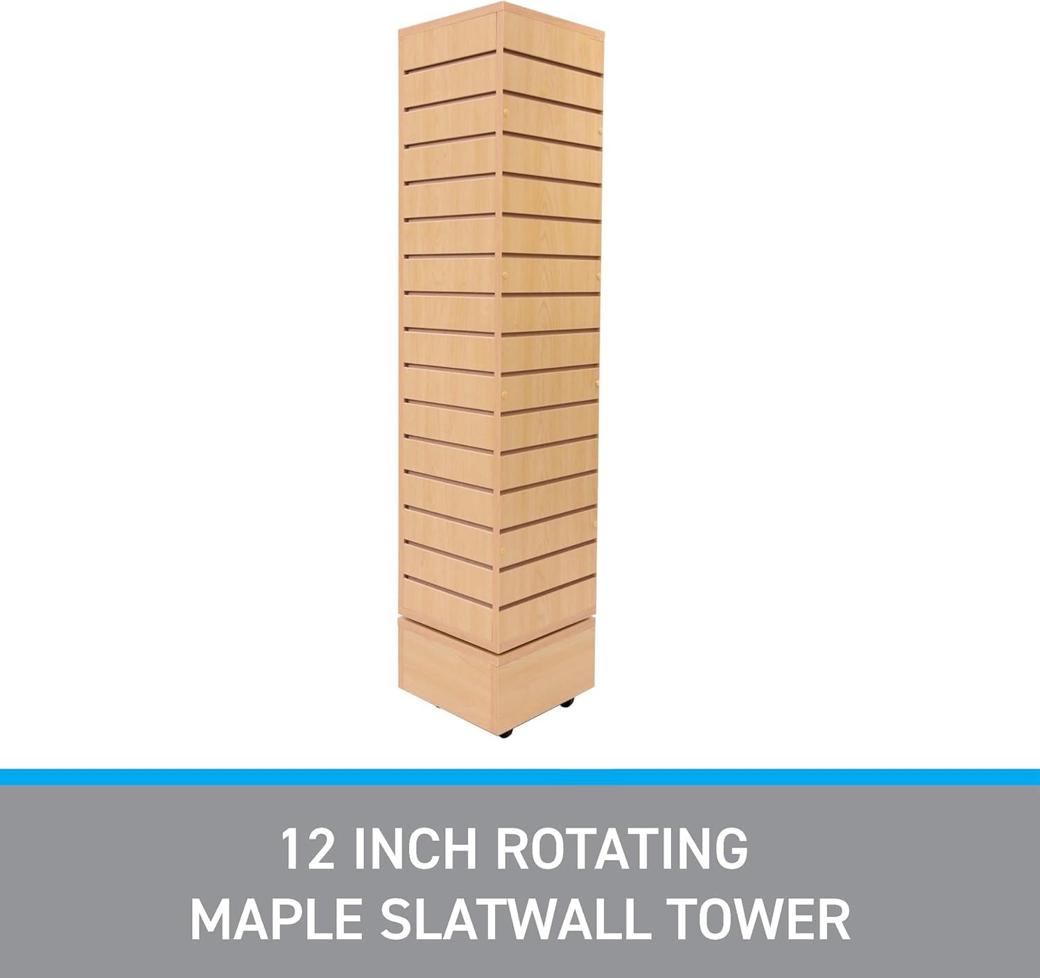 Slatwall Tower - Rotating - Maple Color Finish (12''L x 12''W x 54''H)