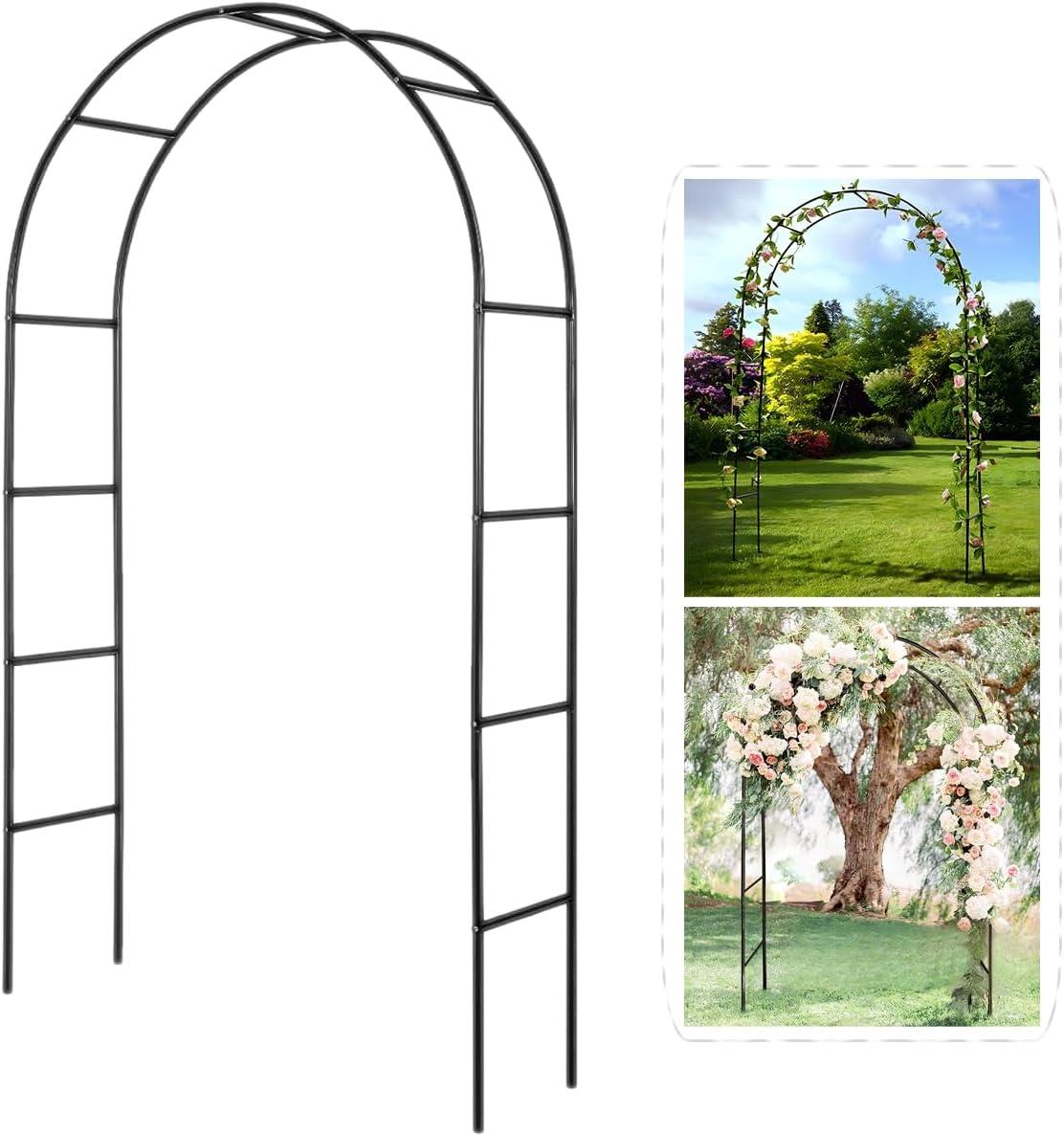 Metal Pergola Arbor,4.6 Feet Wide x7.9 Feet High Assemble Freely for Various Climbing Plant Wedding Garden Arch Bridal Party Decoration Wide Arbor