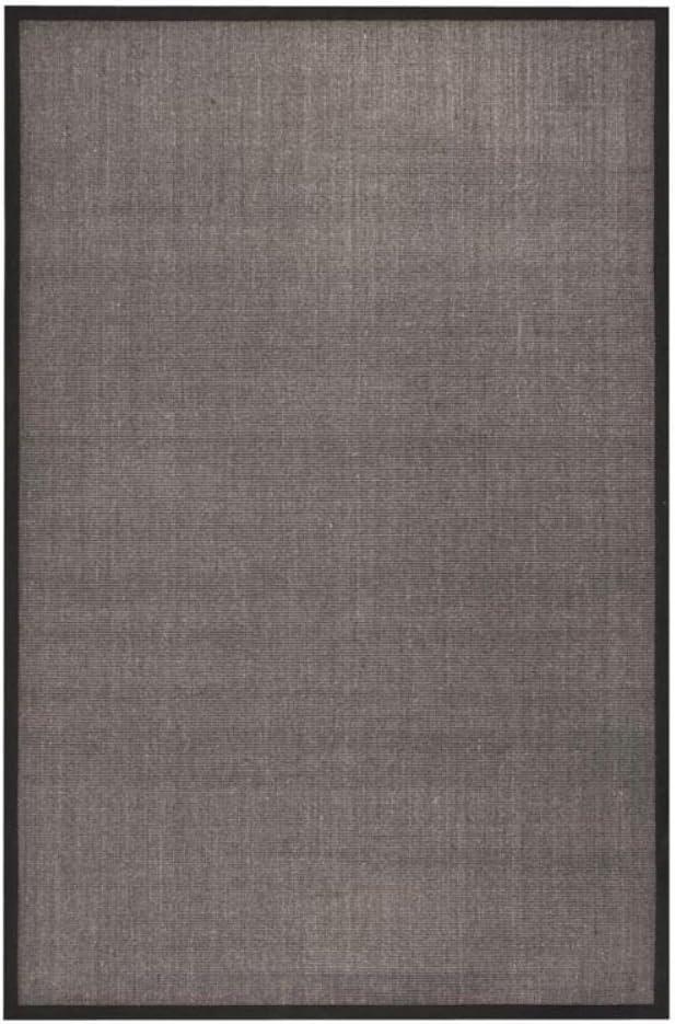 Charcoal and Black Hand-Knotted Wool Area Rug, 5' x 8'