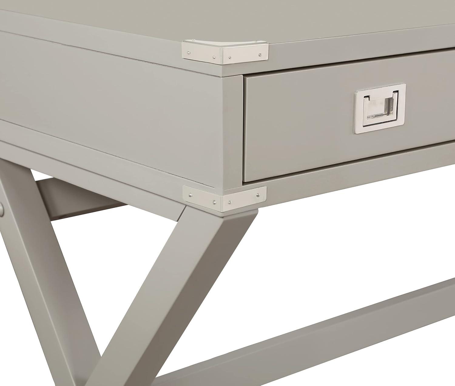 Wellington 46" Engineered Wood Desk with Power in Gray Finish