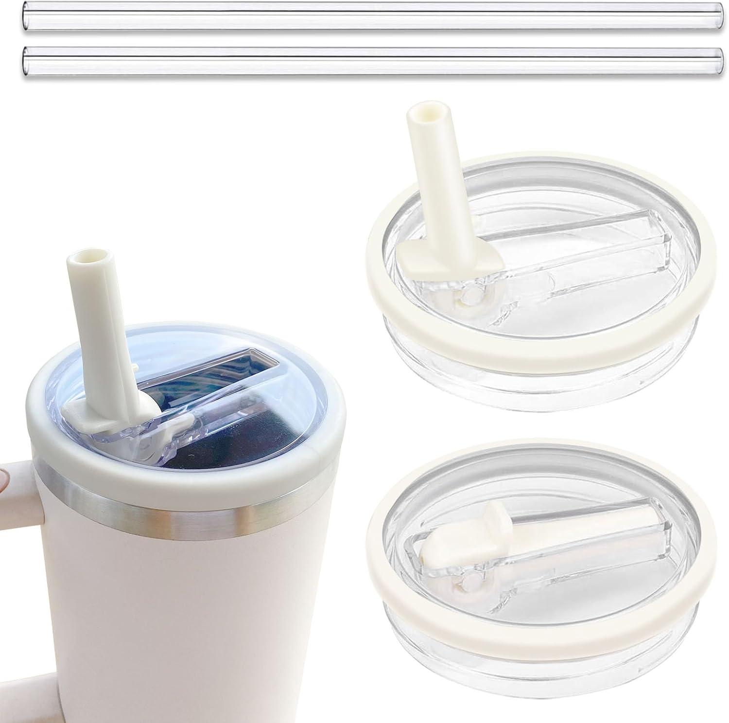 Flip Straw Lid 2 Pack for 40 oz Tumbler - Spill Proof Cover - Splash Resistant - Traveler