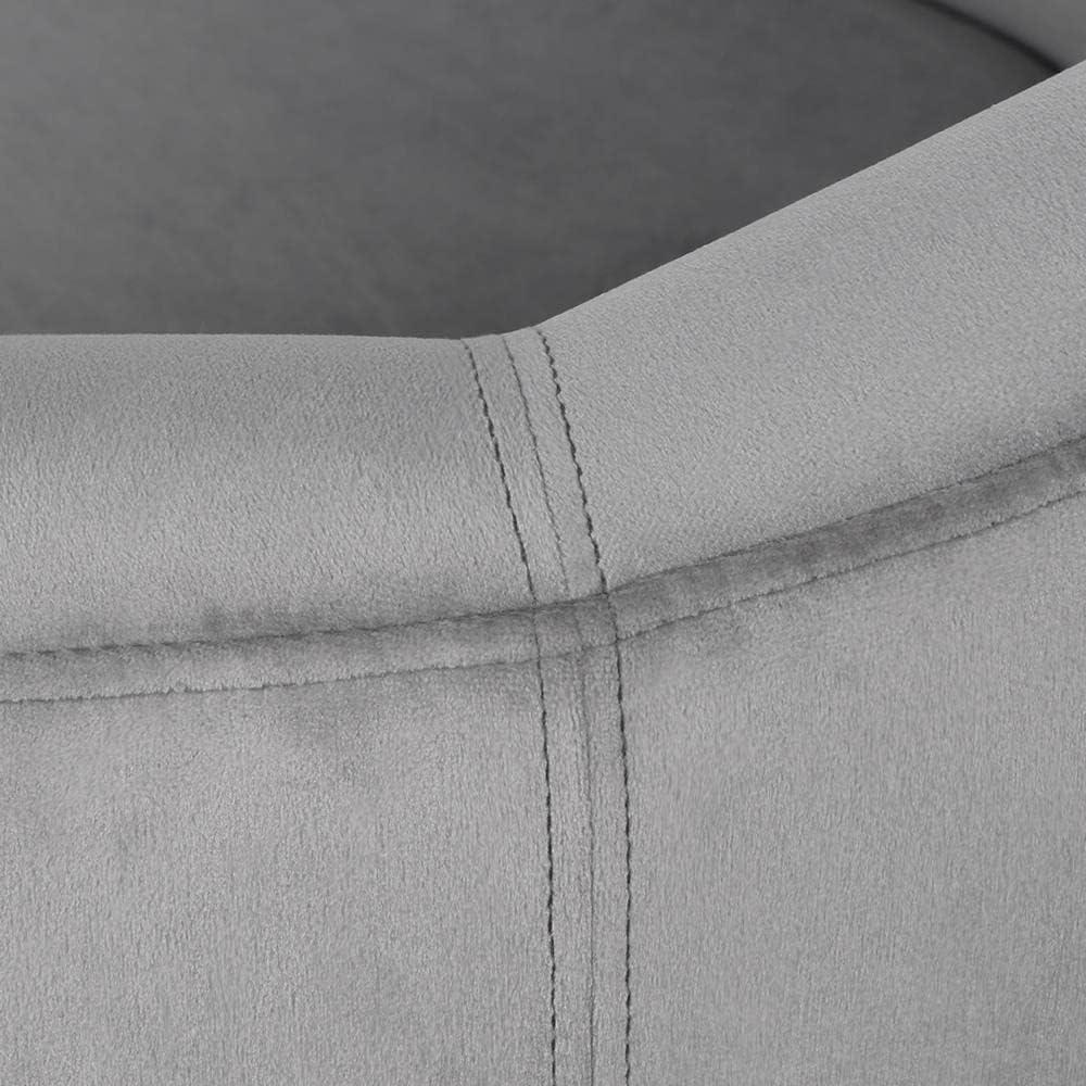 Yaheetech Velvet Club Accent Arm Chair Upholstered Barrel Chair-Gray