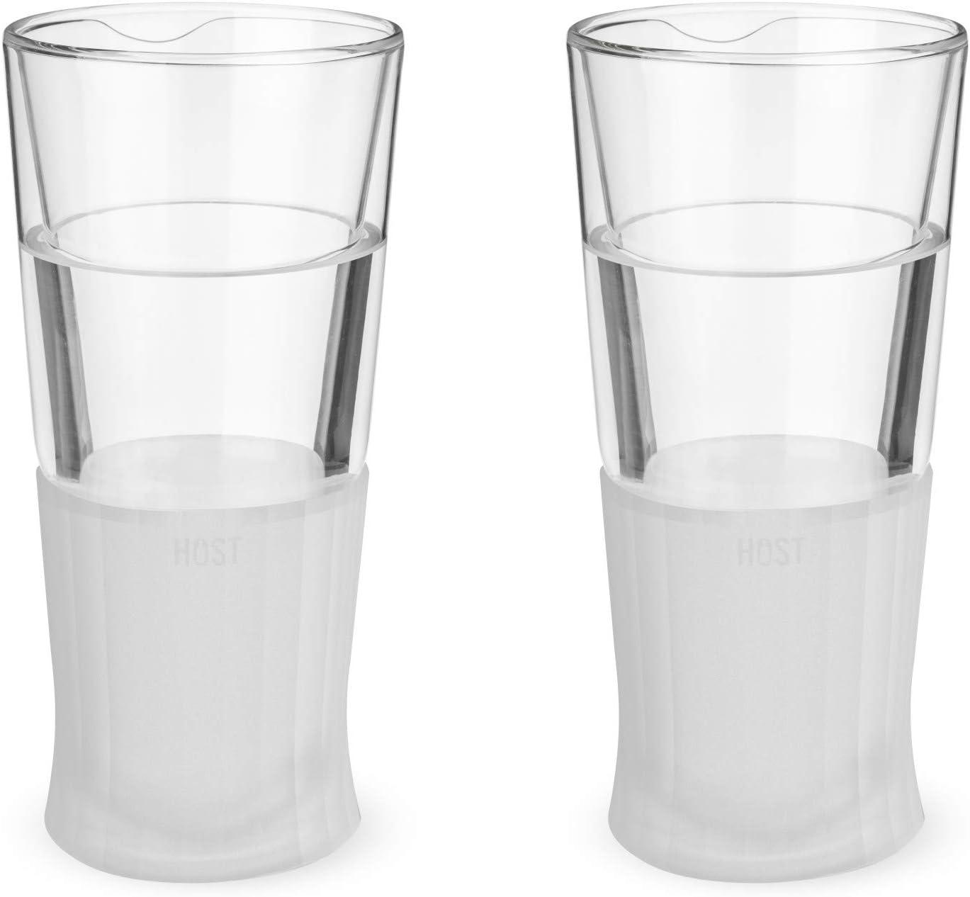 Glass Beer FREEZE Cooling Cups (Set of 2)