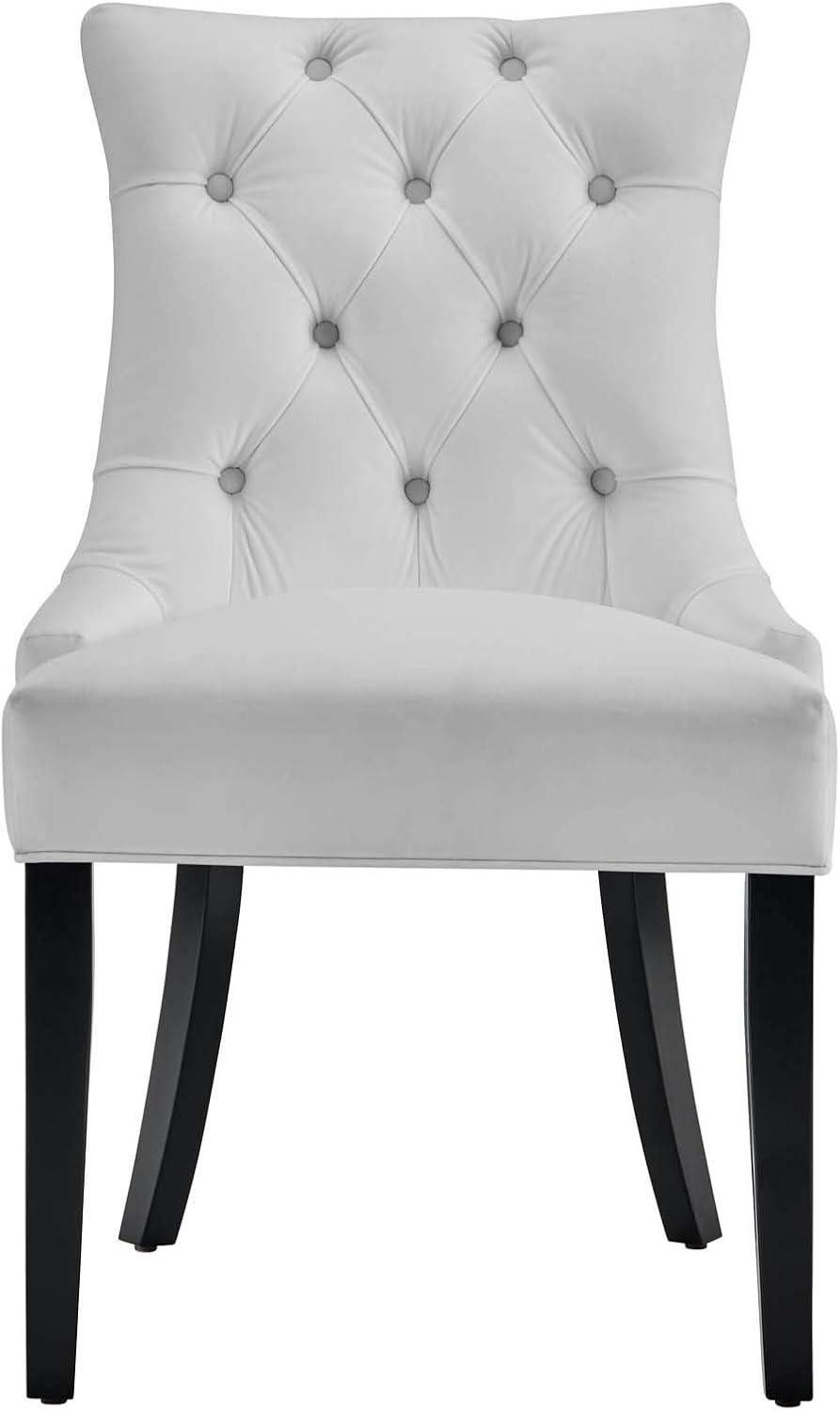 Modway Regent 20" Tufted Velvet Dining Side Chairs in White (Set of 2)