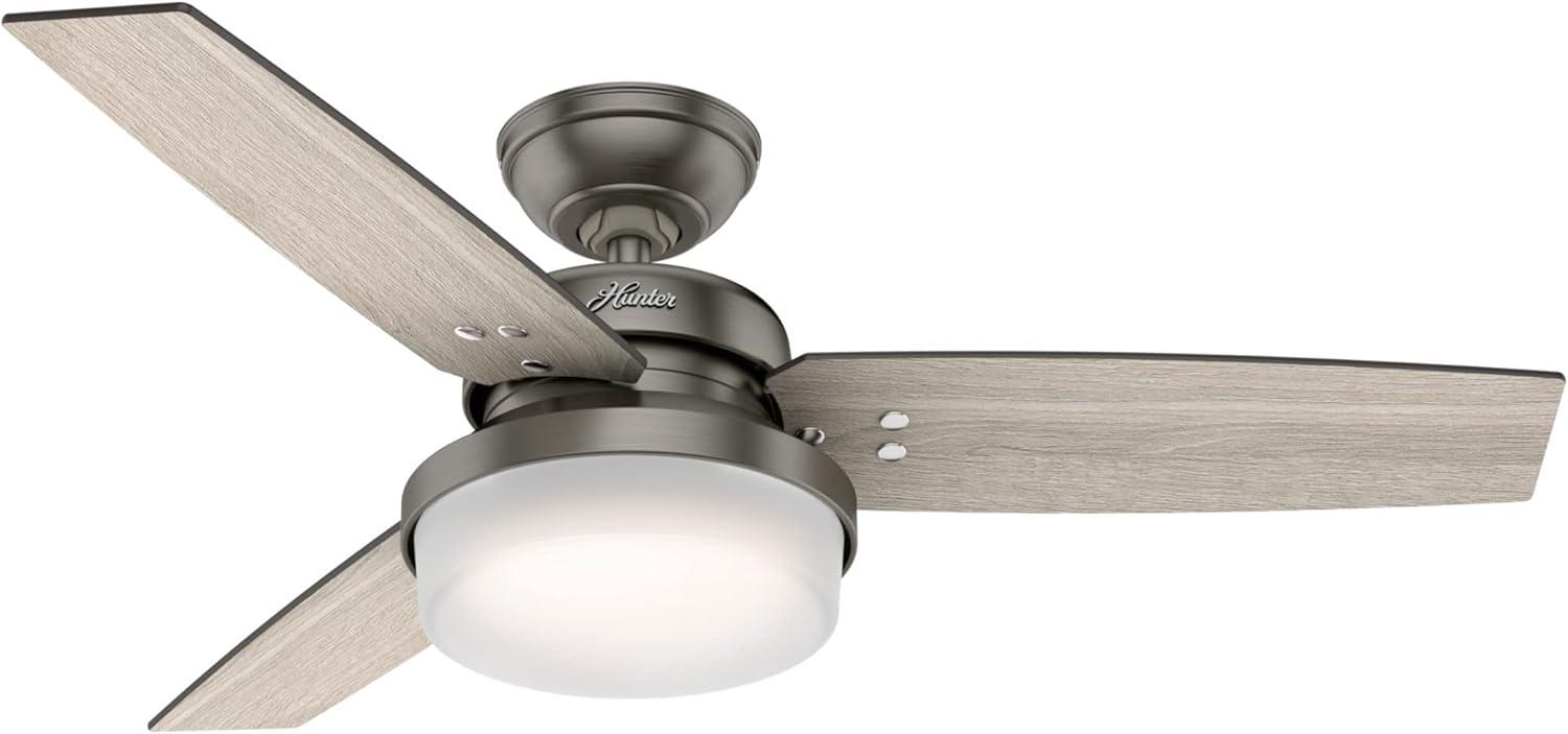 Sentinel 44" Brushed Slate Modern Ceiling Fan with LED Light