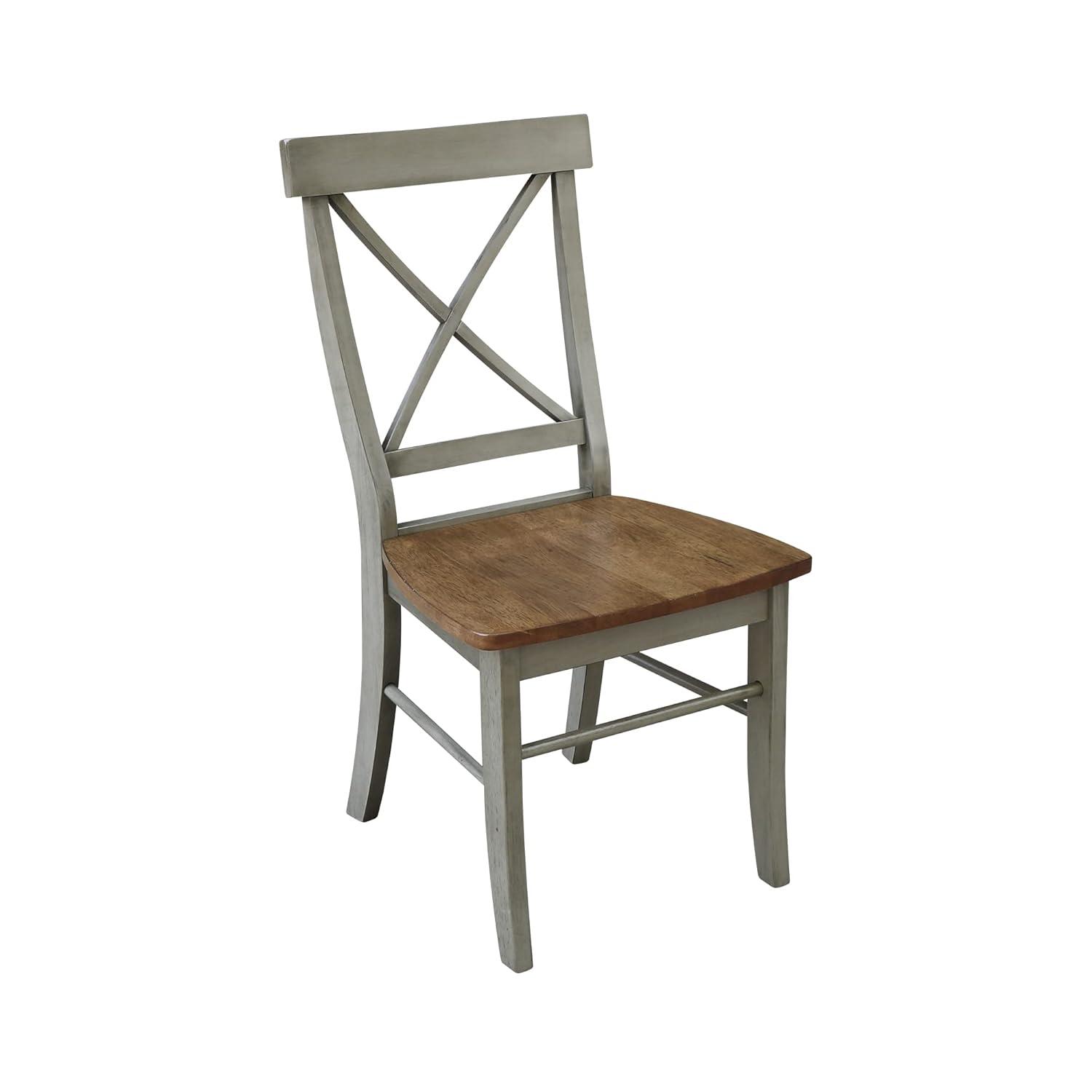 Elegant White Parawood High Cross Back Chair, Set of 2