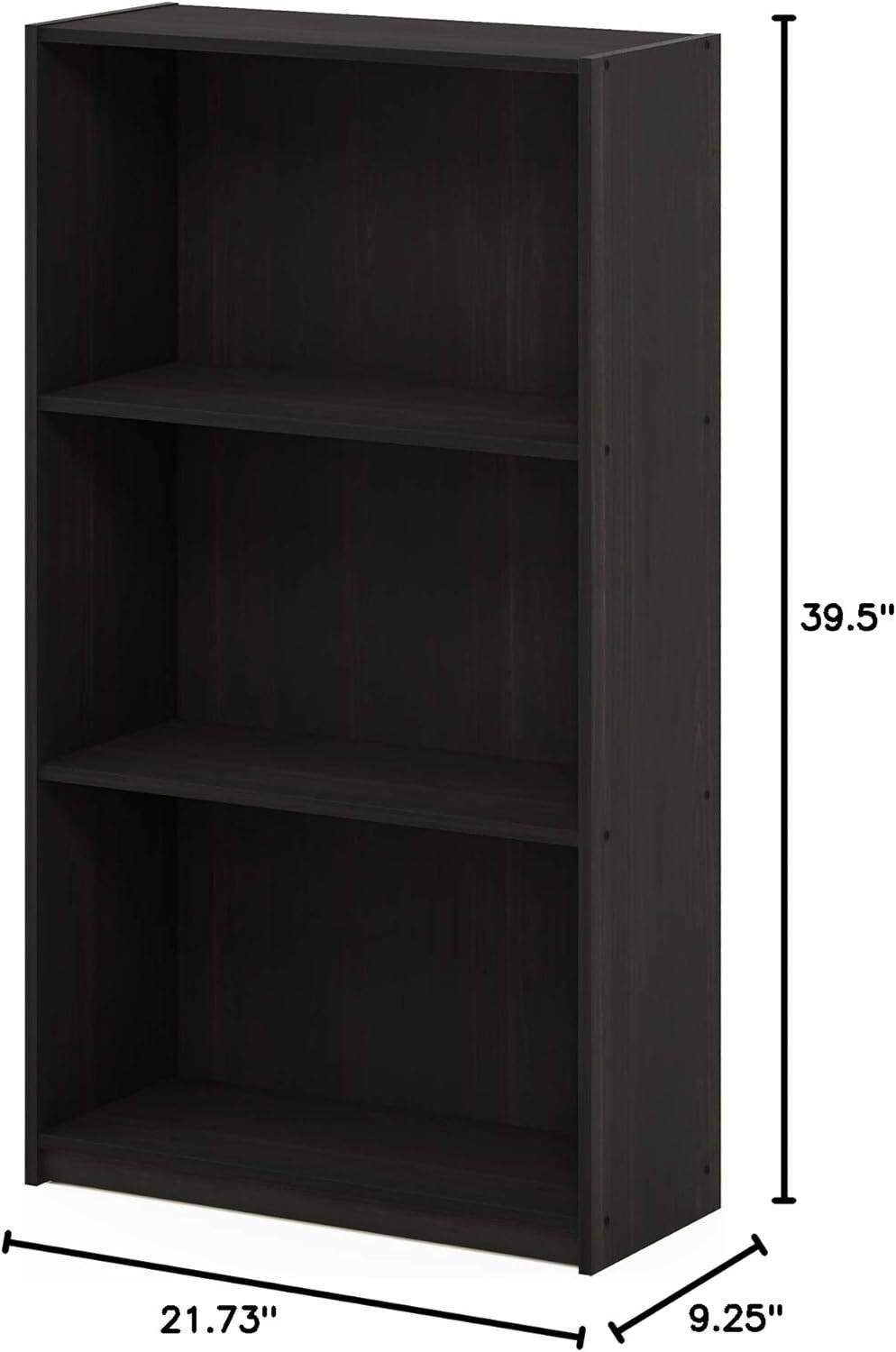 Furinno Easy Assembly 3 Cube Decorative Bookshelf Storage Display Cabinet 3-Tier Multi-functional Open Shelf,Espresso