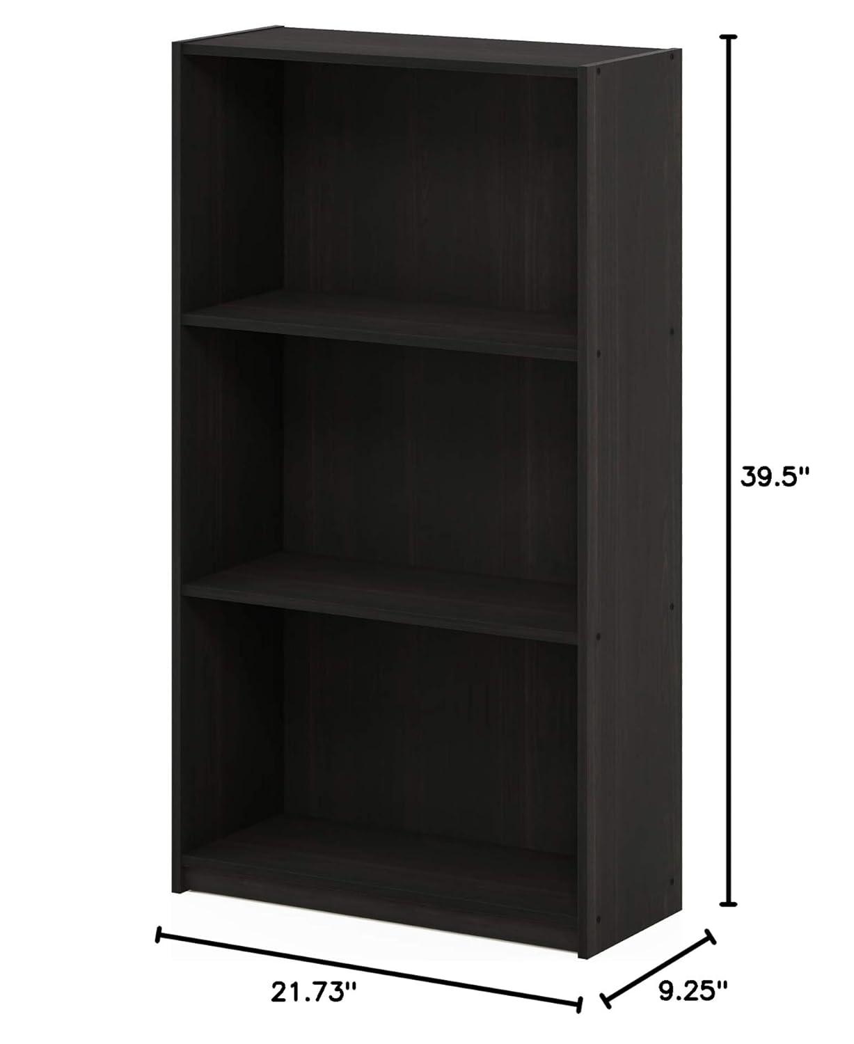 Furinno Easy Assembly 3 Cube Decorative Bookshelf Storage Display Cabinet 3-Tier Multi-functional Open Shelf,Espresso