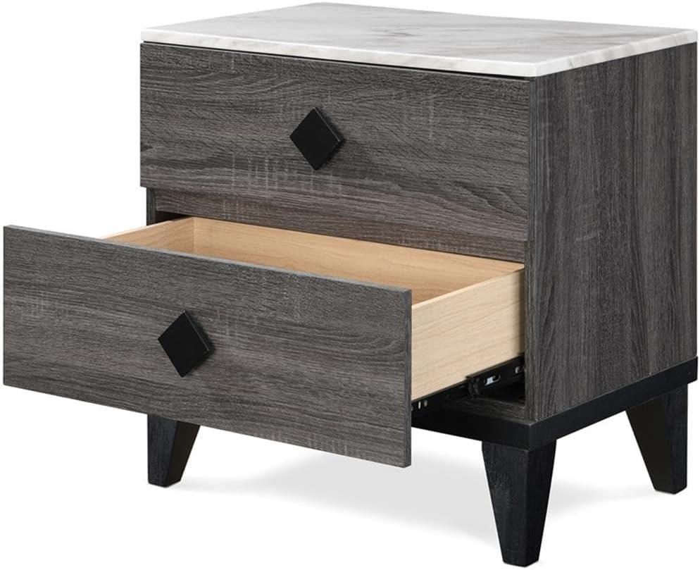 Sutton Micah Modern Side Table with 2-Drawers