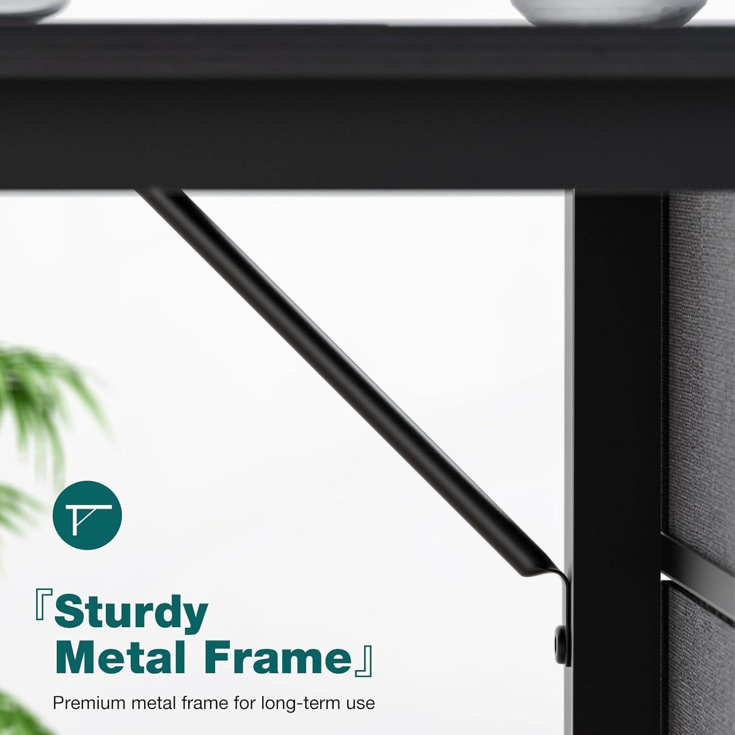 40-Inch Compact Computer Desk with Ample Storage Drawers - Modern Simple Style Writing Study PC Work Table for Home Bedroom Small Spaces - Ergonomic Design, Sturdy Construction, and Spacious Workspace